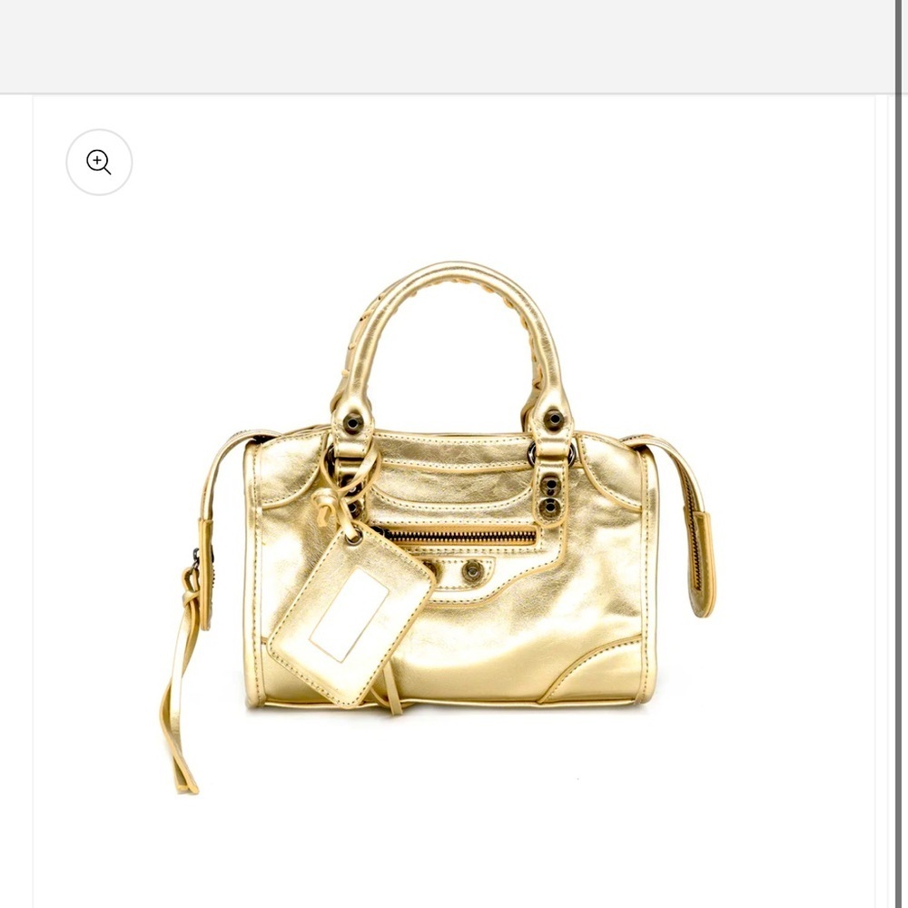 Gold Designer Vegan Durable Handbag - Picture 2 of 6